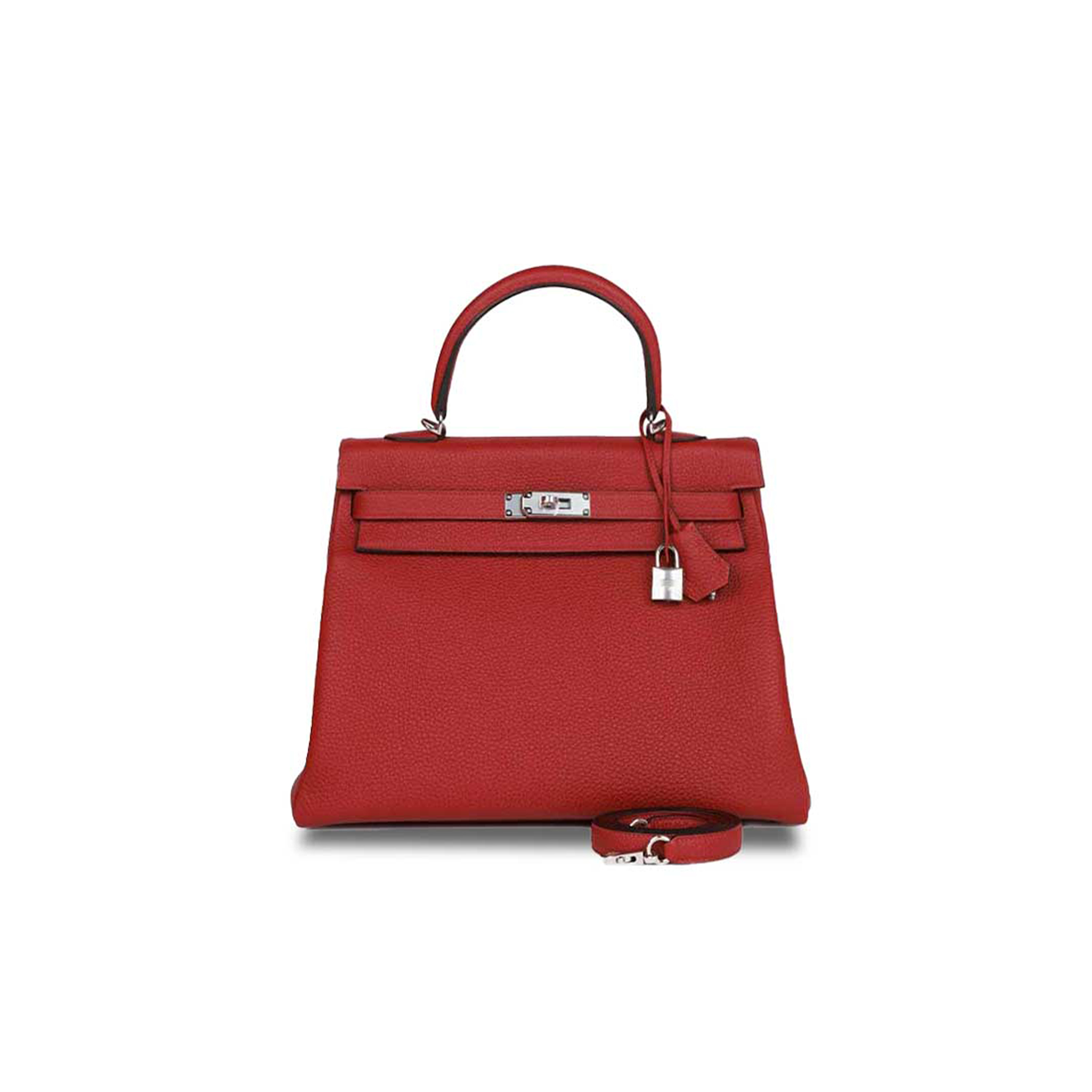 H**mes kelly 25 rouge grenat verso togo palladium hardware (25*17*7cm)